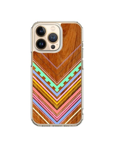 Cover iPhone 13 Pro Azteco Arbutus Pastel Legno Aztec Tribal - Jenny Mhairi