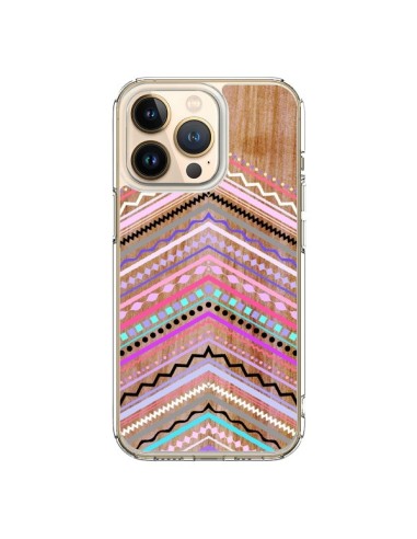 Cover iPhone 13 Pro Viola Bosco Legno Azteque Aztec Tribal - Jenny Mhairi