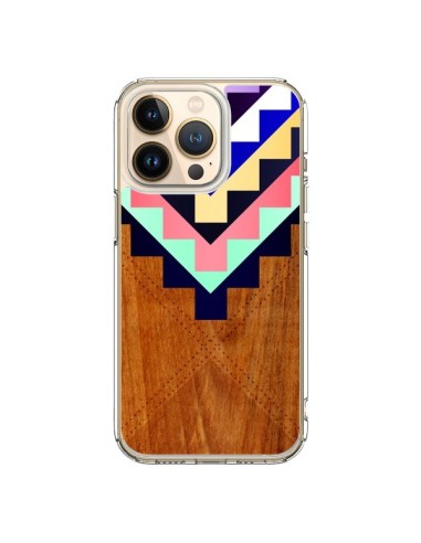 Coque iPhone 13 Pro Wooden Tribal Bois Azteque Aztec Tribal - Jenny Mhairi