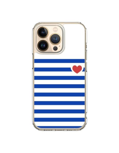 Coque iPhone 13 Pro Mariniere Coeur - Jonathan Perez