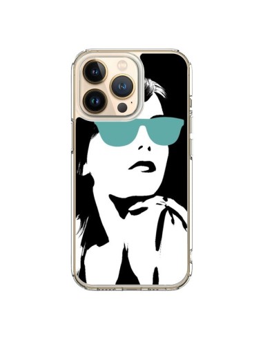 Coque iPhone 13 Pro Fille Lunettes Bleues - Jonathan Perez