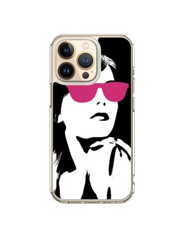 Coque iPhone 13 Pro Fille Lunettes Roses - Jonathan Perez