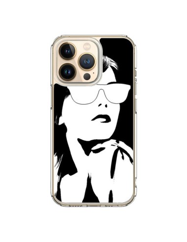 Cover iPhone 13 Pro Ragazza Occhiali Bianco - Jonathan Perez