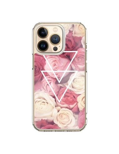 Cover iPhone 13 Pro Rosa Triangoli Fiori - Jonathan Perez