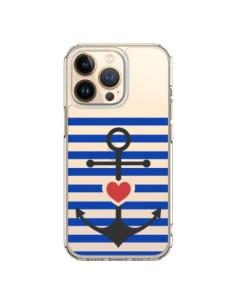 Coque iPhone 13 Pro Mariniere Ancre Marin Coeur...