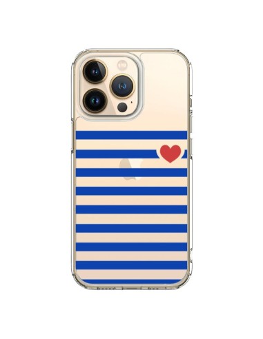 Coque iPhone 13 Pro Mariniere Coeur Love Transparente - Jonathan Perez