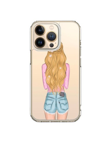 Coque iPhone 13 Pro Blonde Don't Care Transparente - kateillustrate