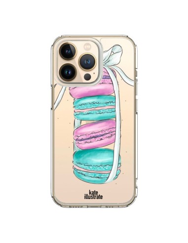 Coque iPhone 13 Pro Macarons Pink Mint Rose Transparente - kateillustrate