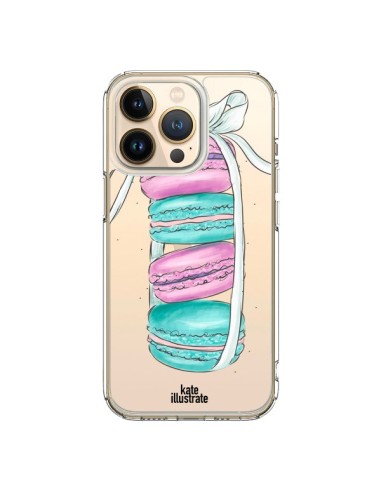 iPhone 13 Pro Case Macarons Pink Mint Clear - kateillustrate