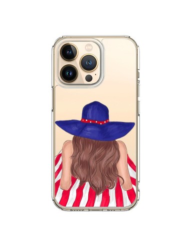 Cover iPhone 13 Pro Beah Girl Ragazza Spiaggia Trasparente - kateillustrate