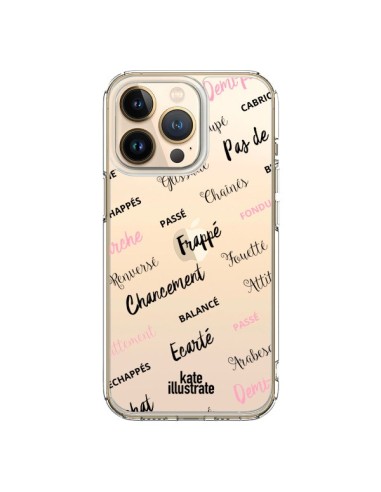 Coque iPhone 13 Pro Ballerina Ballerine Mots Transparente - kateillustrate