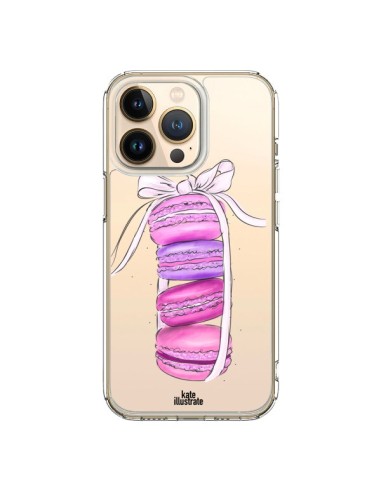 Coque iPhone 13 Pro Macarons Pink Purple Rose Violet Transparente - kateillustrate