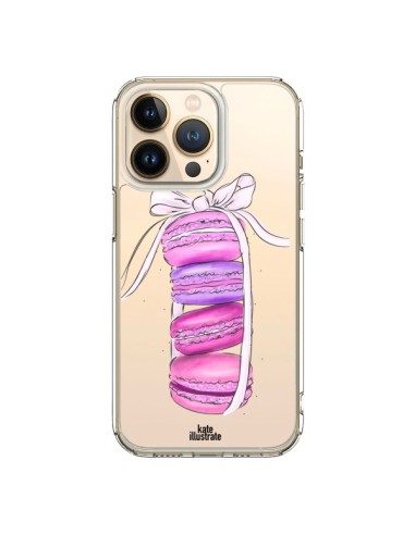 Cover iPhone 13 Pro Macarons Rosa Viola Trasparente - kateillustrate