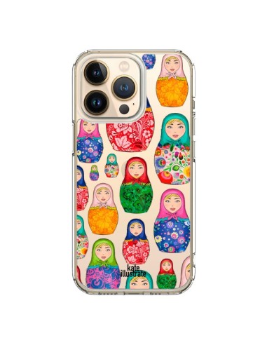 Coque iPhone 13 Pro Matryoshka Dolls Poupées Russes Transparente - kateillustrate