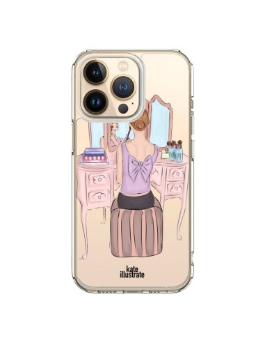 Coque iPhone 13 Pro Vanity Coiffeuse Make Up Transparente - kateillustrate