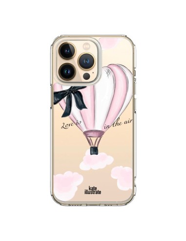 Coque iPhone 13 Pro Love is in the Air Love Montgolfier Transparente - kateillustrate