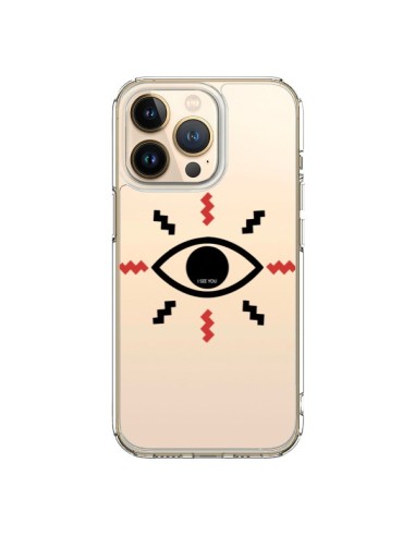 Cover iPhone 13 Pro Eye I See You Occhio Trasparente - Koura-Rosy Kane