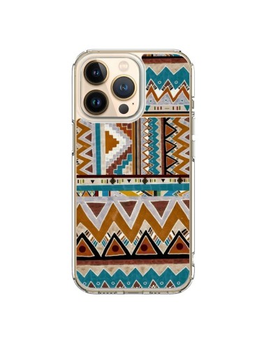 Coque iPhone 13 Pro Azteque Vert Marron - Kris Tate