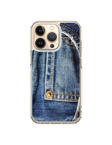 Coque iPhone 13 Pro Jean Bleu Vintage - Laetitia