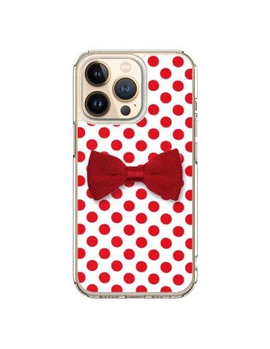 Coque iPhone 13 Pro Noeud Papillon Rouge Girly Bow Tie - Laetitia