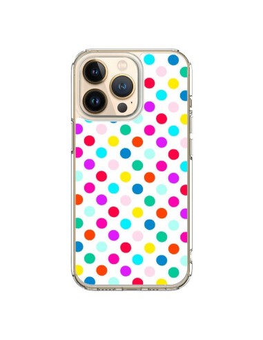 Coque iPhone 13 Pro Pois Multicolores - Laetitia