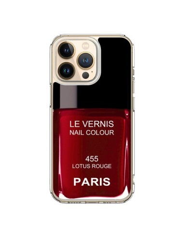 Coque iPhone 13 Pro Vernis Paris Lotus Rouge - Laetitia