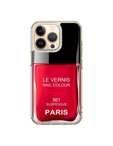 Coque iPhone 13 Pro Vernis Paris Suspicious Rouge - Laetitia