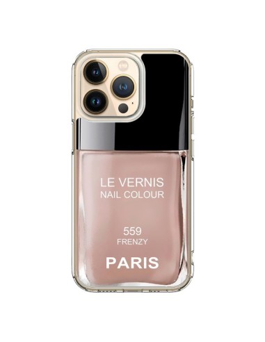 Coque iPhone 13 Pro Vernis Paris Frenzy Beige - Laetitia