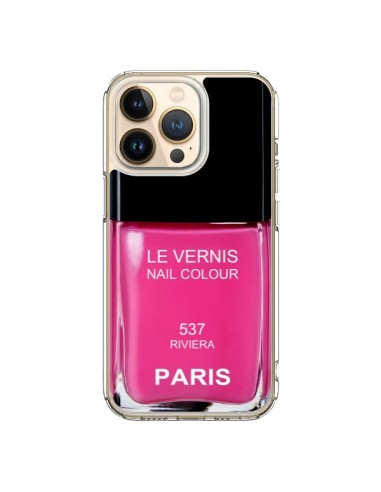 Coque iPhone 13 Pro Vernis Paris Riviera Rose - Laetitia