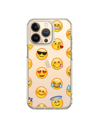 Cover iPhone 13 Pro Emoji Sorriso Trasparente - Laetitia