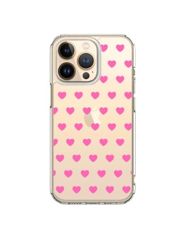 Coque iPhone 13 Pro Coeur Heart Love Amour Rose Transparente - Laetitia