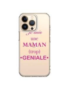 Cover iPhone 13 Pro Sono una Mamma geniale Trasparente -...