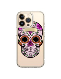 iPhone 13 Pro Case Skull Messicano Black Pink Clear -...