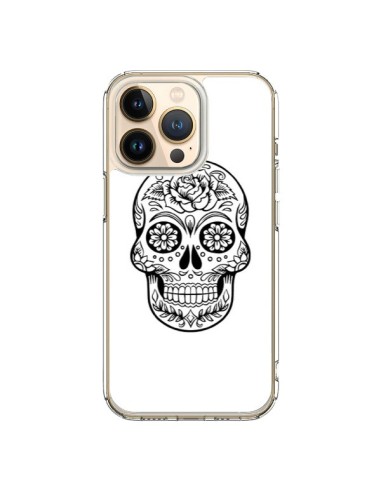 Coque iPhone 13 Pro Tête de Mort Mexicaine Noir - Laetitia