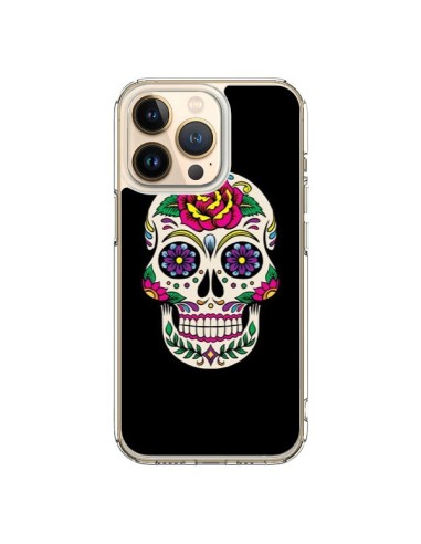 Coque iPhone 13 Pro Tête de Mort Mexicaine Multicolore Noir - Laetitia