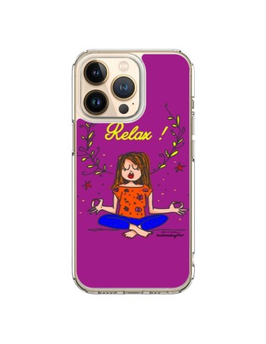 Coque iPhone 13 Pro Fille Relax Zen Yoga - Leellouebrigitte