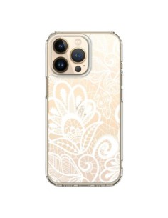 iPhone 13 Pro Case Pizzo Flowers Flower White Clear -...