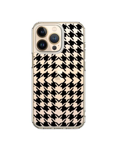 Coque iPhone 13 Pro Vichy Carre Noir Transparente - Petit Griffin