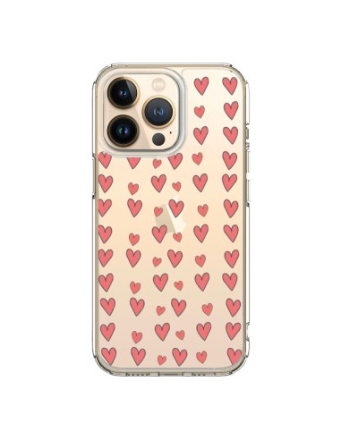 Coque iPhone 13 Pro Coeurs Heart Love Amour Rouge Transparente - Petit Griffin