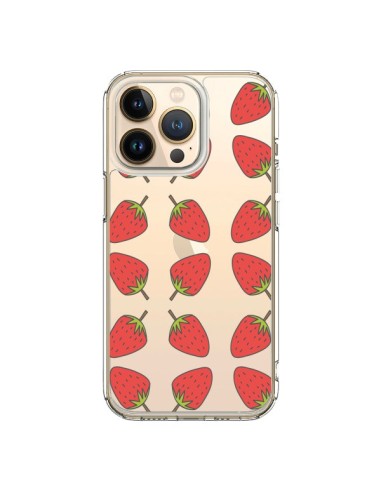Cover iPhone 13 Pro Fragola Frutta Trasparente - Petit Griffin