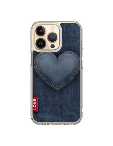 Coque iPhone 13 Pro Love Coeur en Jean - Lassana