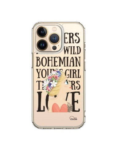 Coque iPhone 13 Pro Flowers Love Transparente - Lolo Santo