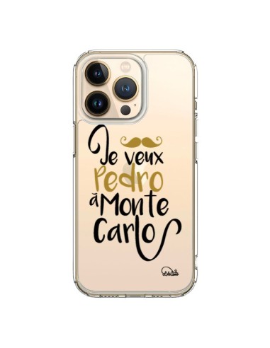 Cover iPhone 13 Pro Je veux Pedro à Monte Carlo Trasparente - Lolo Santo