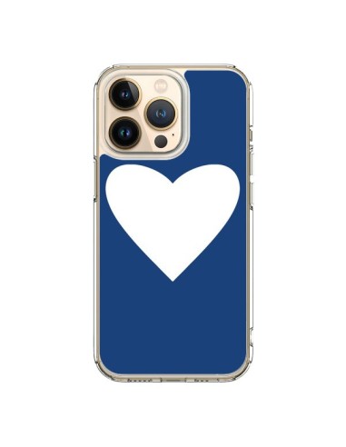 Coque iPhone 13 Pro Coeur Navy Blue Heart - Mary Nesrala