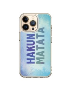 Coque iPhone 13 Pro Hakuna Matata Roi Lion Bleu - Mary...