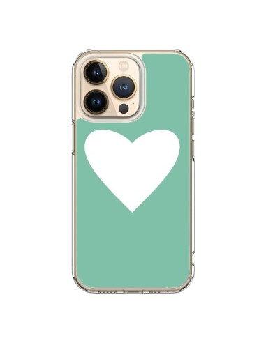 Coque iPhone 13 Pro Coeur Mint Vert - Mary Nesrala