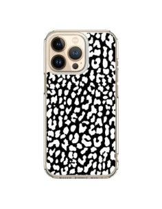 Coque iPhone 13 Pro Leopard Noir et Blanc - Mary Nesrala