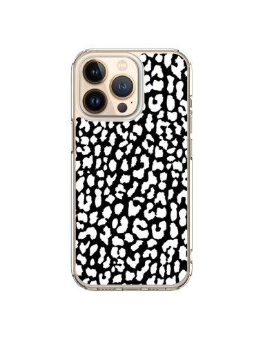 Coque iPhone 13 Pro Leopard Noir et Blanc - Mary Nesrala