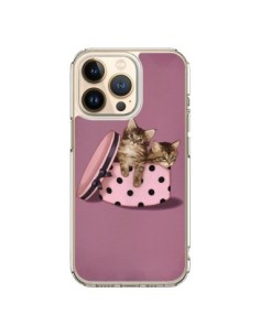 Coque iPhone 13 Pro Chaton Chat Kitten Boite Pois -...