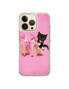 Coque iPhone 13 Pro Chaton Chat Noir Kitten Chaussure...